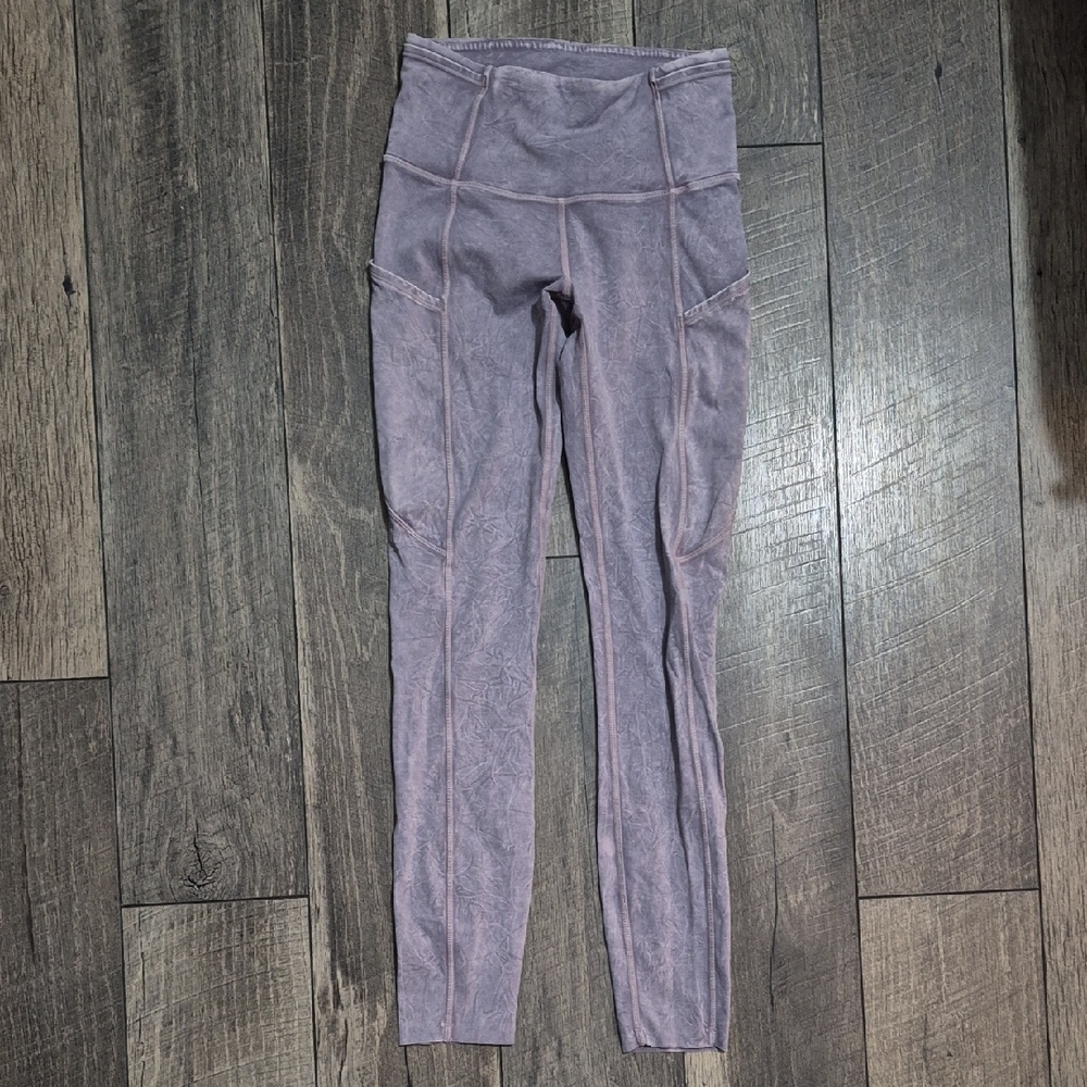 🍋 Lululemon Fast & Free Tight II 25" Ice Dye Ice Wash Violet Verbana Sz 2